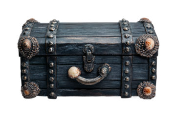 Decorative treasure chest with seashell accents
