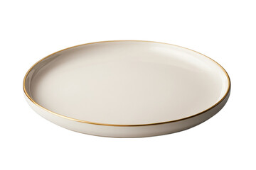 Elegant white plate with gold rim design