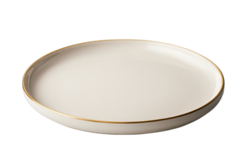 Elegant white plate with gold rim design