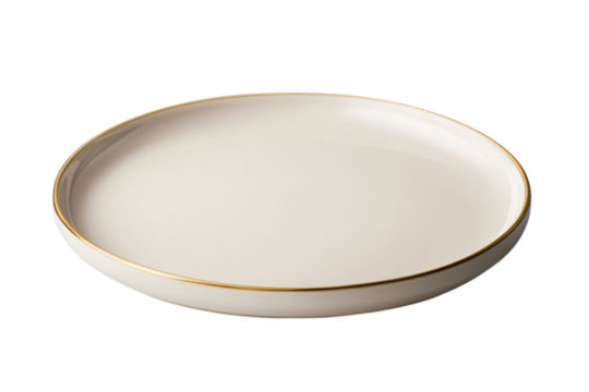 Elegant white plate with gold rim design