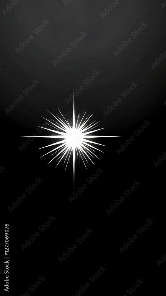 Poster bright starburst design on a black background capturing dynamic energy and depth in artistic express