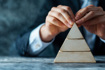 Building a Successful Business: Strategy, Growth, and Teamwork. A Conceptual Image of a Pyramid Representing Business Success.