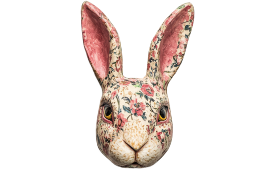 Floral decorative rabbit head design