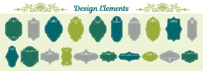 Islamic style border and frame design template vector element. Suitable for design element of Ramadan poster, Eid Mubarak greeting card and copy space for Islamic quote text.