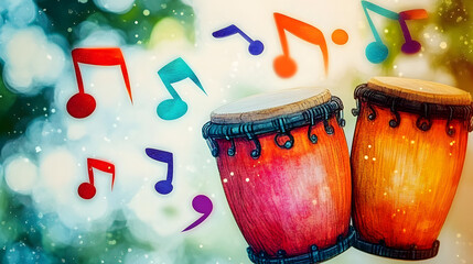 Naklejka premium Greeting Card and Banner Design for World Music Therapy Day Background