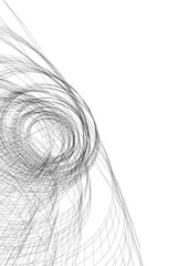 Obraz premium Abstract Architectural Swirls – Futuristic Wireframe Design