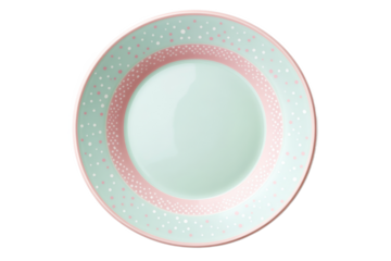 Elegant shallow plate with soft pastel design