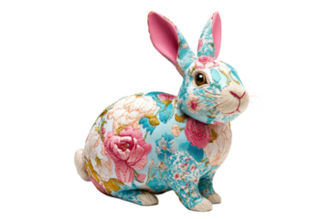 Colorful floral rabbit display