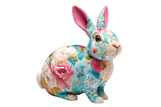 Colorful floral rabbit display