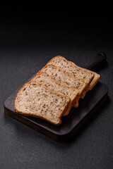 Brown bread with grains and seeds