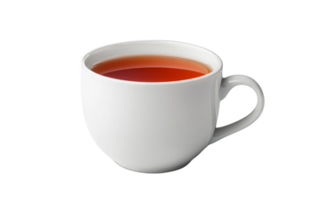 Freshly brewed tea in a simple white cup