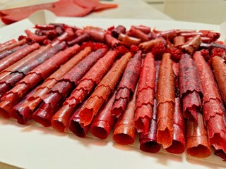 Pastila: Rolled Fruit Snack Display