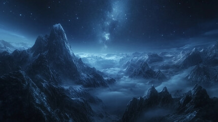 mountain landscape in the night