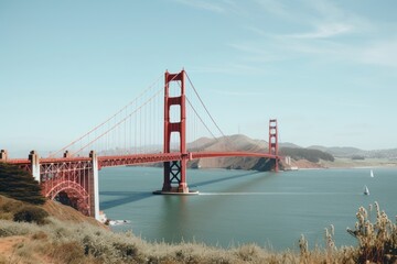 Obraz premium Golden gate bridge red architecture engineering.