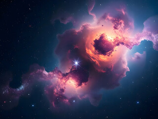 Nebula and galaxies in space. Abstract cosmos background