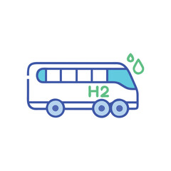  Vector Icon of Hydrogen Bus for Eco-Friendly Travel
