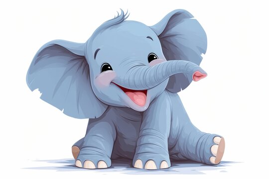 Fototapeta cute baby elephant isolated on white background.