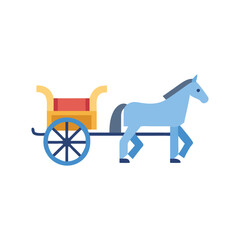  Vector Icon of Horse Carriage for Tours