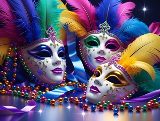 Colorful Mardi Gras Mask Festivity