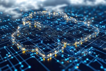 Obraz premium Smart City: Digital Networks & Future Infrastructures