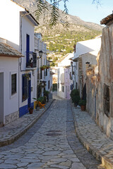 An old street in Finestrat village,  near Benidorm, Spain  