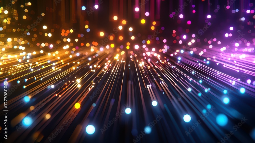 Aufkleber vibrant multicolored abstract light streaks creating dynamic depth and energy