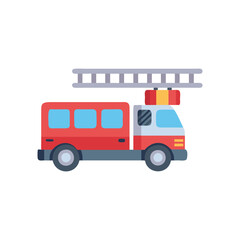  Fire Rescue Ladder Truck Icon for Safety