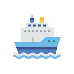 Obraz premium Vector Icon of Ferry Boat for Tourism