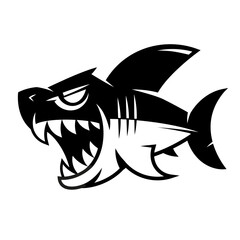 Shark fin above water logo with a strong and minimalist design. Ideal for marine companies, nautical brands, water sports, and ocean-related businesses. Vector logo template