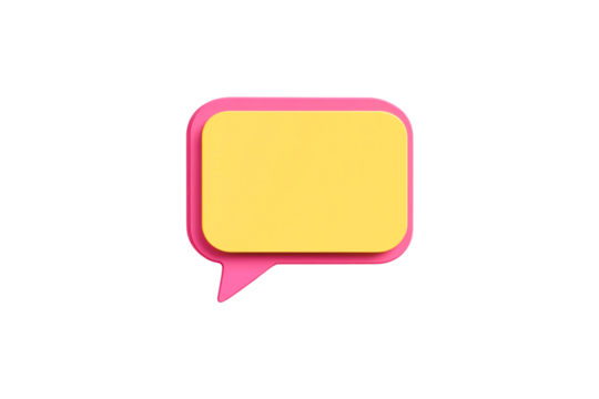 Yellow and Pink Speech Bubble Design Element, - Powered by Adobe