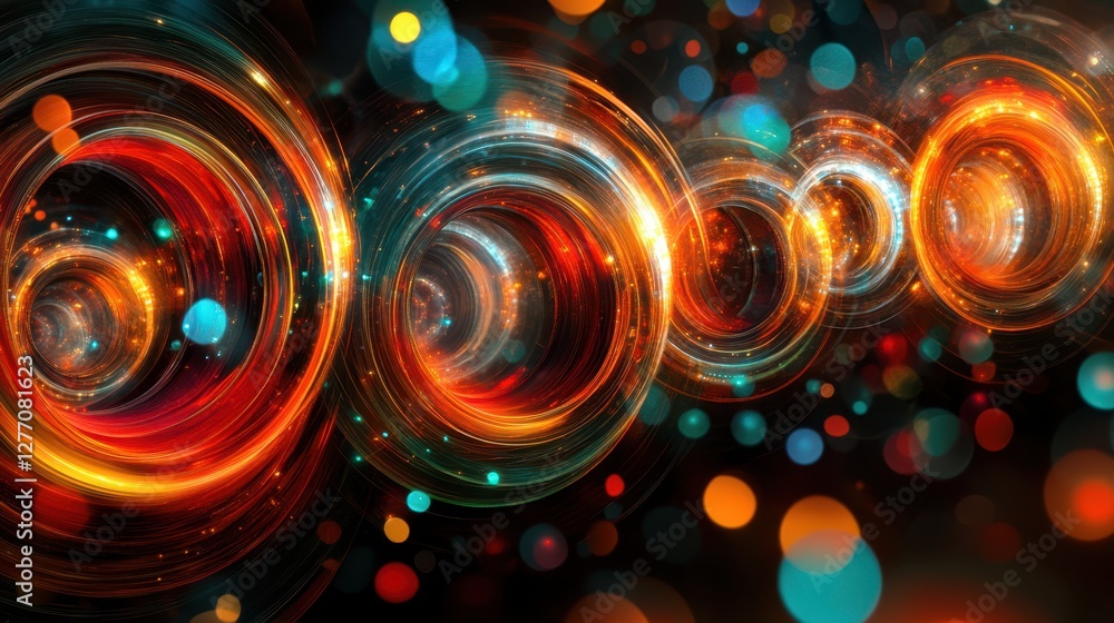 Aufkleber a detailed close-up of illuminated circles against a softly lit background, creating an enchanting a