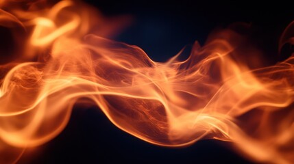 Flames dance gracefully in the air against a stark black background, creating a striking contrast that captivates the viewer's attention.