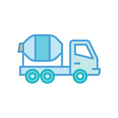  Vector Icon of Cement Mixer Truck