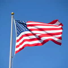 USA flag. American flag. American flag blowing in the wind