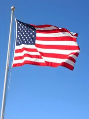 Obraz premium USA flag. American flag. American flag blowing in the wind