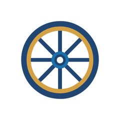 Obraz premium Carriage Wheel Icon for Historical Transportation