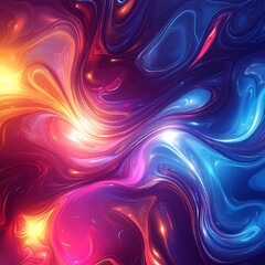 Obraz premium Colorful shapes and waves in bold contrast image