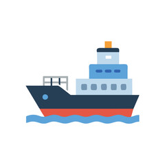 Obraz premium Cargo Ship Icon for Freight Transport