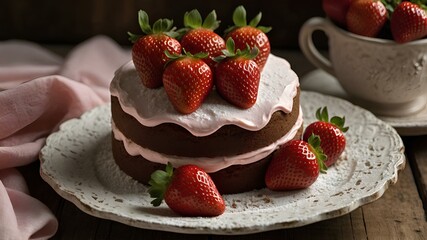 strawberry and chocolate cake