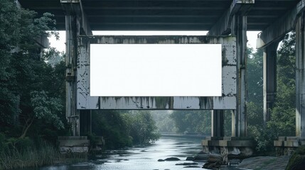 Obraz premium blank billboard under a canal river