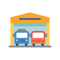  Bus Depot Icon for Transportation Hub