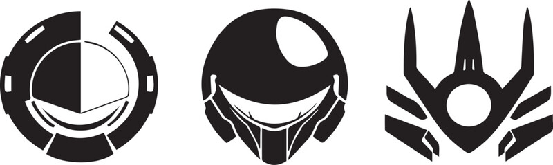 Set of minimalistic futuristic elements. Hand drawn vector illustration
