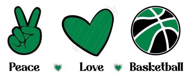 Obraz premium Peace Love Basketball