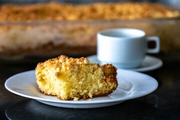 Traditional cuca with farofa. The most traditional Brazilian cuca