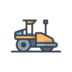  Vector Icon of Road Asphalt Paver
