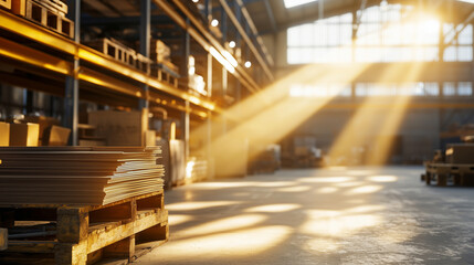 Fototapeta premium Industrial Warehouse with Vintage Machinery and Tools