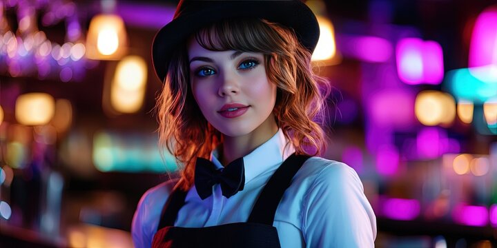 modern upscale restaurant or grille waitress 