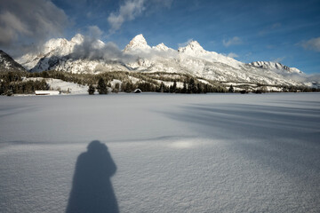 Tetons in winter; Grand Teton NP; Wyoming