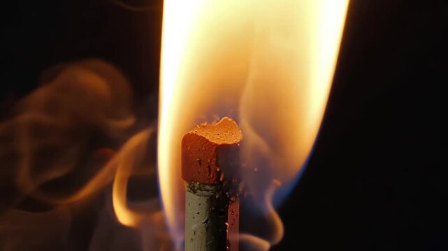 burning match flame