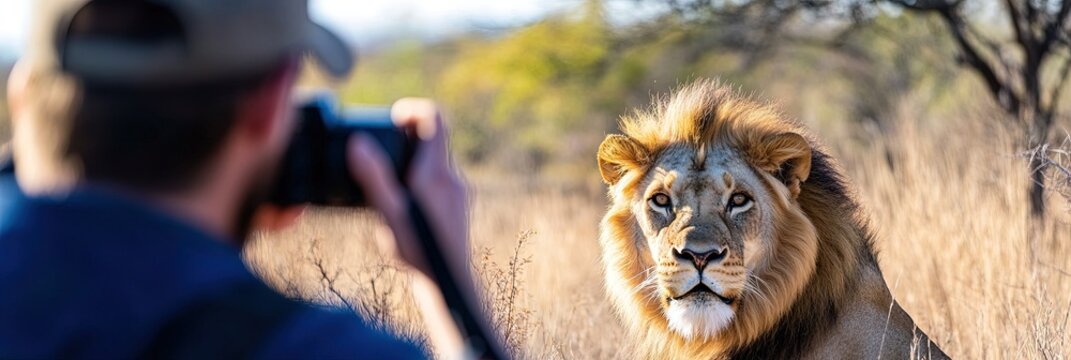 man with dslr camera taking photo of lio
